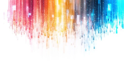 Poster - Colorful patterns of light and data streams creating a vibrant digital landscape
