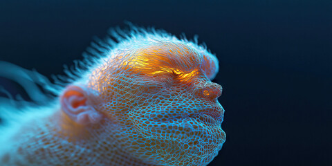 Poster - Digital Rendering of a Network-Covered Humanoid Face