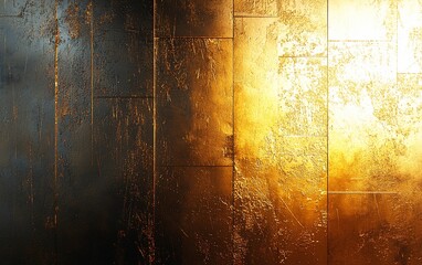 Poster - Dark to gold textured wall background.