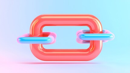 Poster - Abstract Interlocking Colorful Tubular Forms: A Minimalist 3D Render