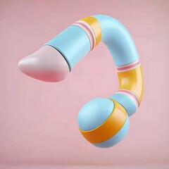 Poster - Abstract pastel-colored 3D rendering of a curved, segmented form.