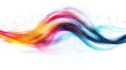 Poster - Colorful wave of flowing patterns creating a dynamic visual experience in 4K resolution