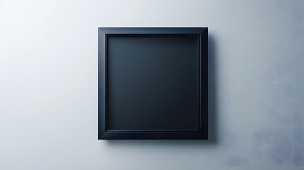 Poster - Minimalist Black Square Frame Mockup Displayed on a Clean White Wall Background Ideal for Presentation Advertising or Product Display