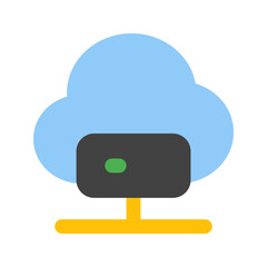 Wall Mural - cloud server flat icon