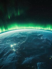 Wall Mural - earth at night from space