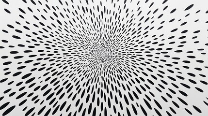 Poster - abstract black and white pattern radiating outwards from the center. high contrast monochrome design