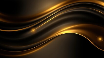 Leinwandbilder - Elegant waves of gold undulate gracefully across a dark backdrop, creating a mesmerizing interplay of light and shadow