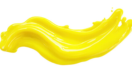 Poster - Yellow paint splashing on transparent background