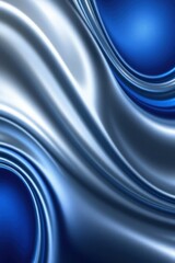 Poster - Mesmerizing swirls of blue and silver dance in a fluid display of color and texture under gentle light