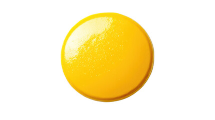 Poster - Glossy yellow round button on transparent background
