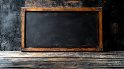 Leinwandbilder - Vintage blackboard or chalkboard backdrop with wooden frame in a rustic industrial or loft style setting  Blank space for text messages education or business presentations lectures