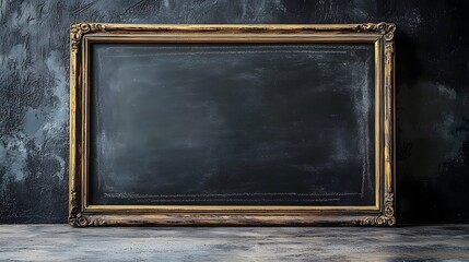 Leinwandbilder - Vintage Grunge Chalkboard Frame Background for Presentations Designs and Educational Concepts  Retro Distressed Wooden Classroom Blackboard Texture with Copyspace