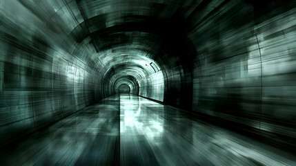 Poster - futuristic tunnel, digital art, abstract background, tech design