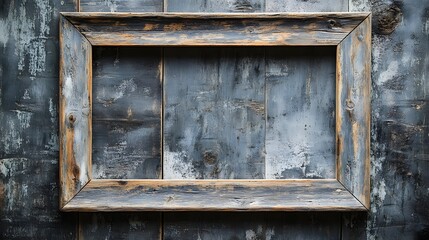 Poster - Vintage Wooden Frame Backdrop with Distressed Rustic Texture  Grunge Worn and Aged Wood Plank Wall Background  Abstract Grungy Pattern for Interior Design Art Gallery or Decor