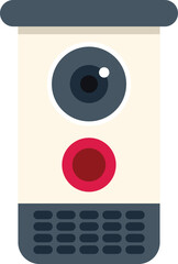 Poster - modern security camera recording footage with a red light indicating it's active