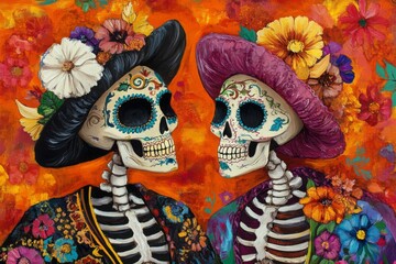 Wall Mural - Day of the Dead Celebration Artwork