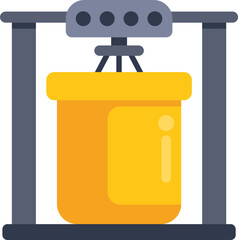 Poster - 3d printer is creating a yellow object from resin, layer after layer