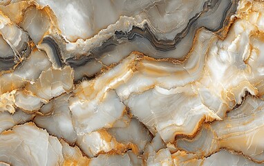 Aufkleber - Abstract grey, beige, and gold marble texture.