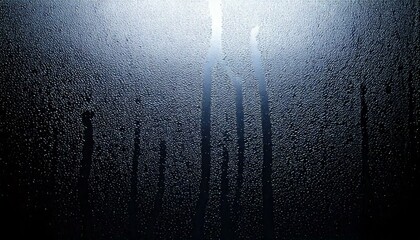 Wall Mural - closeup view capturing the intricate condensation of fog on a window glass surface, showcasing the d