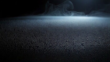 Wall Mural - closeup view capturing the intricate condensation of fog on a window glass surface, showcasing the d