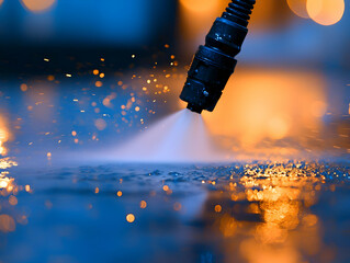Poster - Industrial water jet cutting sparks