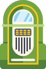 Poster - classic green jukebox is playing rock and roll music