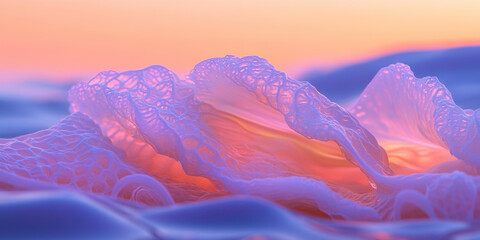 Poster - Abstract Image of Textured Translucent Substance at Sunset