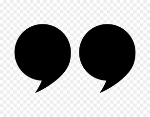 Poster - The quotation marks are highlighted in black on a transparent background. Quoting signs in the title, round check marks, and quote icons in the comments. Vector EPS 10.
