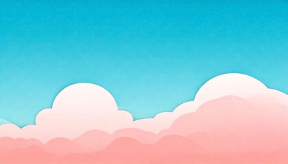 Wall Mural - pink heart on blue sky