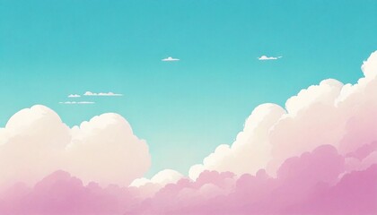 Wall Mural - sky and clouds at winter in the illustration background