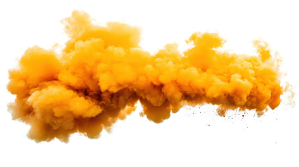 Poster - Yellow smoke cloud forming on transparent background