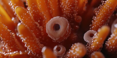 Sticker - Close-up of Orange Sea Anemone,