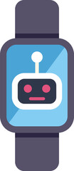 Poster - modern smartwatch displaying a chatbot interface icon, representing the integration of ai in wearabl