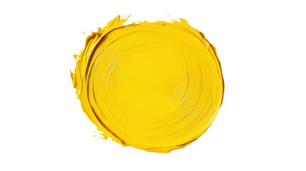 Poster - Yellow paint stroke in a perfect circle with transparent background