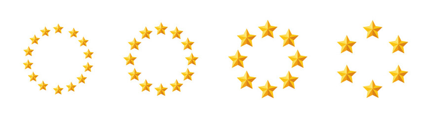 Poster - Star in circle vector icons. Stars arranged in a circle. Stars in circle. Stars round shapes