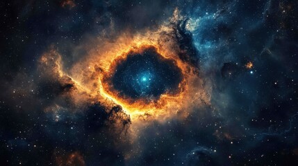 Wall Mural - a large orange and blue star in the sky
