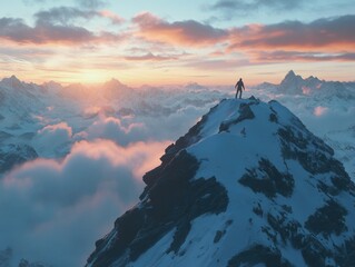 Wall Mural - snowy mountain summit