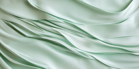 Wall Mural - Mint green textures wallpaper featuring silk-smooth abstract waves. The fresh, light tones create a modern and natural high-definition background.