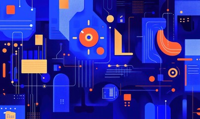 Abstract tech data network background, digital future, circuit board,  technology