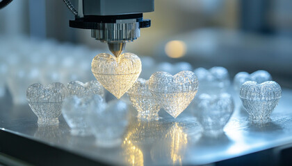 Poster - 3D printing of synthetic heart shapes with precision and care