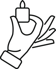 Poster - hand gently holds a small, square, burning candle, creating a serene and symbolic image