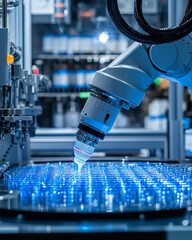 Poster - High tech robotic arm working on bioprinted cells