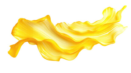 Poster - Yellow liquid splashing and forming dynamic shapes on transparent background