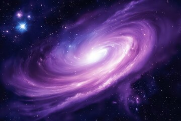 Wall Mural - majestic cosmic vista featuring swirling nebulae in deep purples and teals, illuminated by distant s