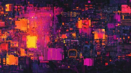 abstract circuit board, vibrant colors, digital art, technology background, website design