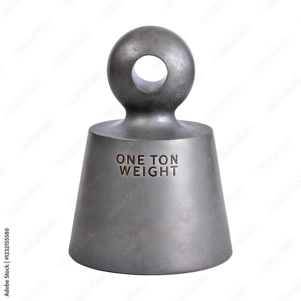 One Ton Weight Isolated On Transparent PNG Cutout Background Stock 