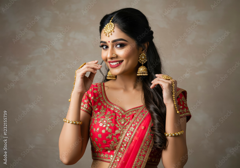 Stunning Portrait of a Beautiful Indian Woman in Traditional Attire ...