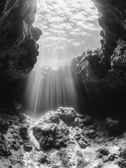 Wall Mural - Sunlight in Cave