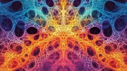 Poster - Intricate Bright Lines Pattern Creating a Weaving Effect in Vibrant Colors
