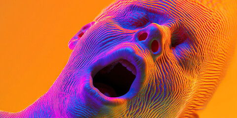 Poster - Digital Rendering of a Textured Human Face with Open Mouth